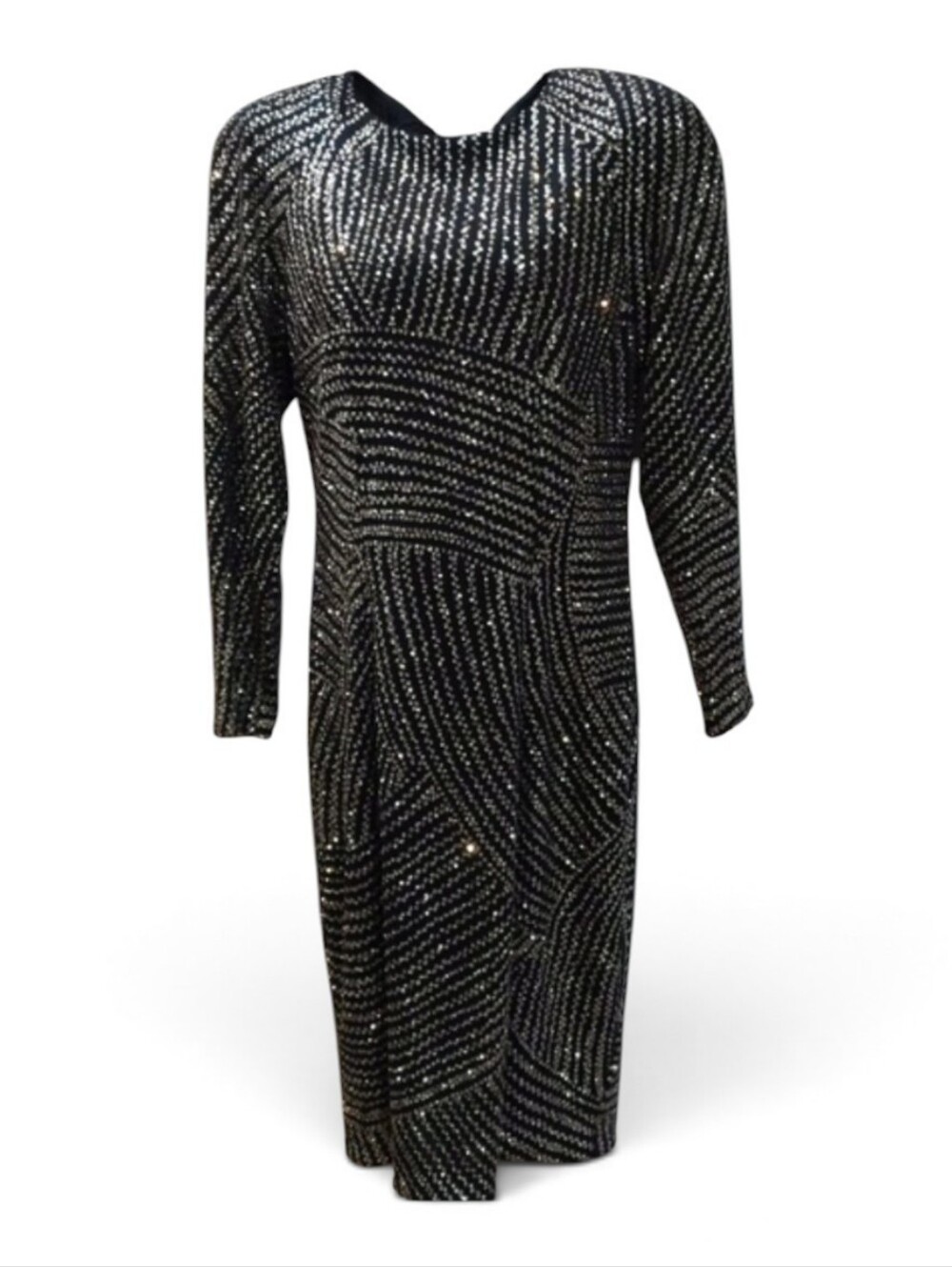 A.J. Bari, black and gold sequin dress. Size 10